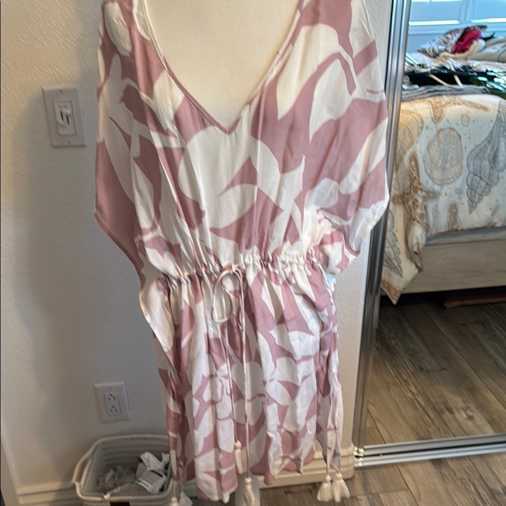 Pink and White Patterned Dress
